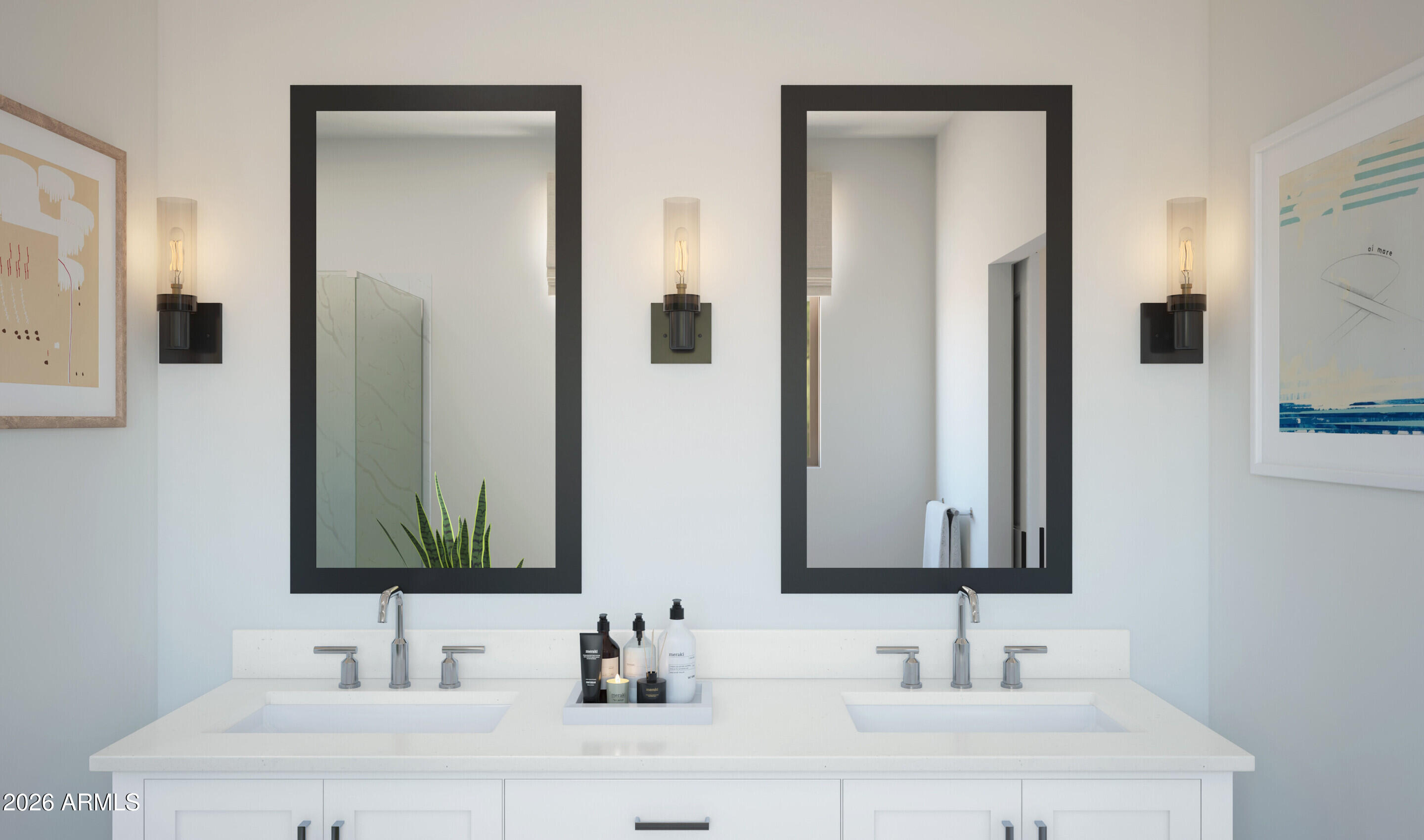 7760 West Sands Road Glendale, AZ 85303 - Photo 14 of 20 a bathroom with double vanity sinks and a mirror