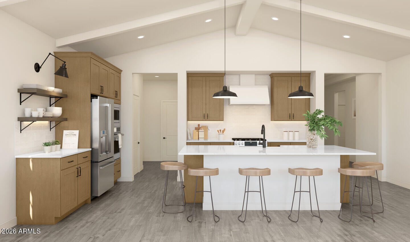 7760 West Sands Road Glendale, AZ 85303 - Photo 2 of 20 a kitchen with kitchen island granite countertop a sink and refrigerator