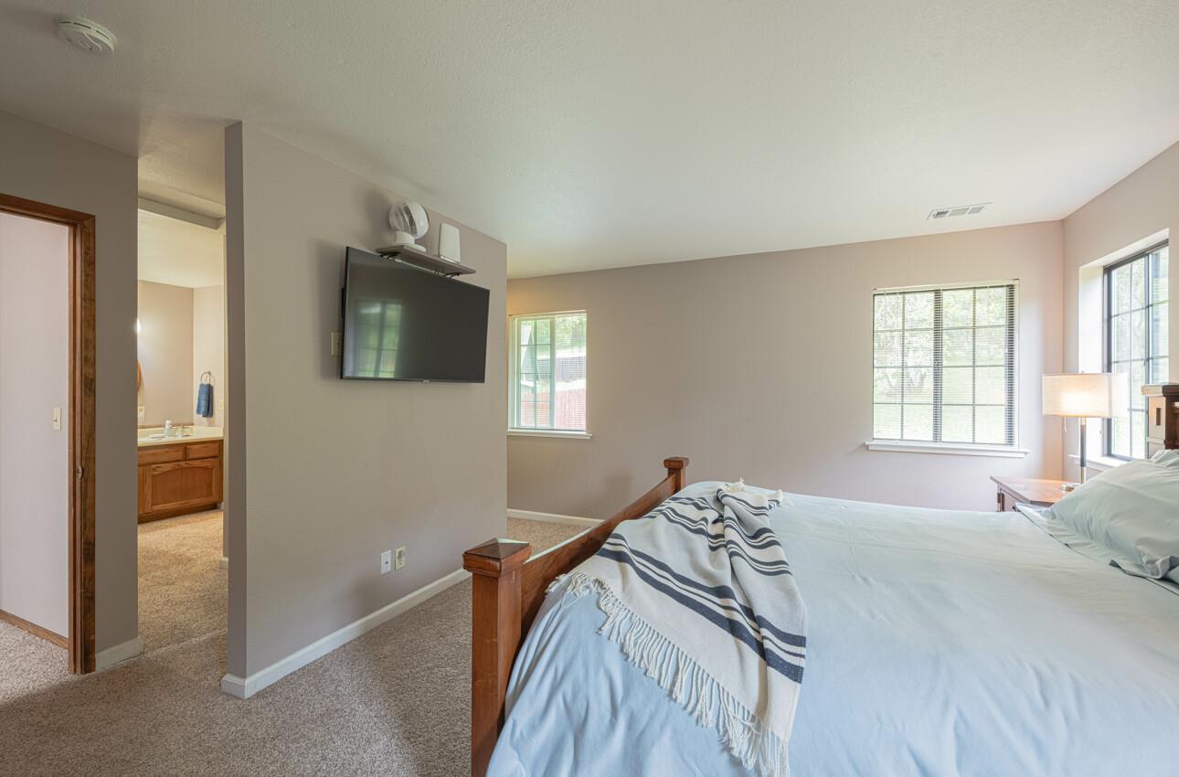 744 Seely Avenue Aromas, CA 95004 - Photo 40 of 55 a bedroom with a bed and a flat tv screen on dresser