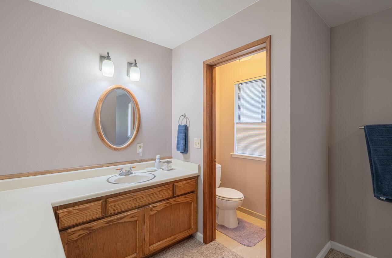 744 Seely Avenue Aromas, CA 95004 - Photo 44 of 55 a bathroom with a toilet a sink a mirror and a window