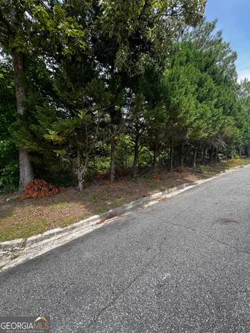 a view of a yard with a tree