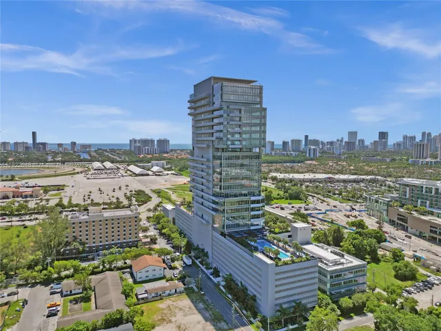 a view of a city with tall buildings