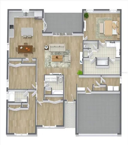 a kitchen view with appliances and cabinets