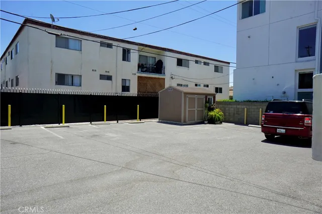a car parked in front of garage