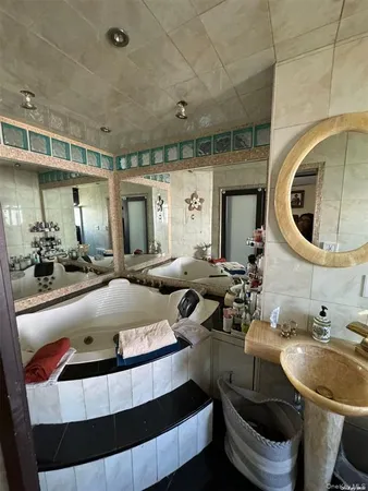 a view of a garden with chair and bench