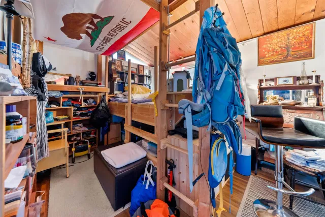 a bathroom with a sink vanity and a mirror