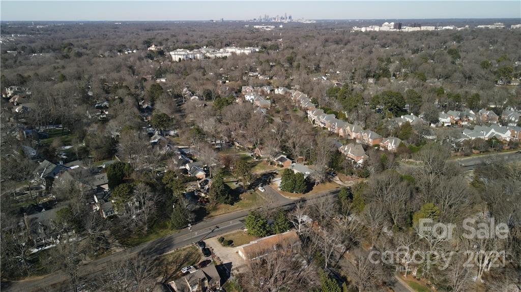 6601 Sharon Road Charlotte, NC 28210 - Photo 46 of 46 an aerial view of house with yard and mountain view in back