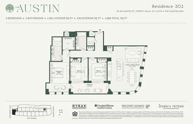$1,695,000 | 78-29 Austin Street, Unit 202 | Forest Hills