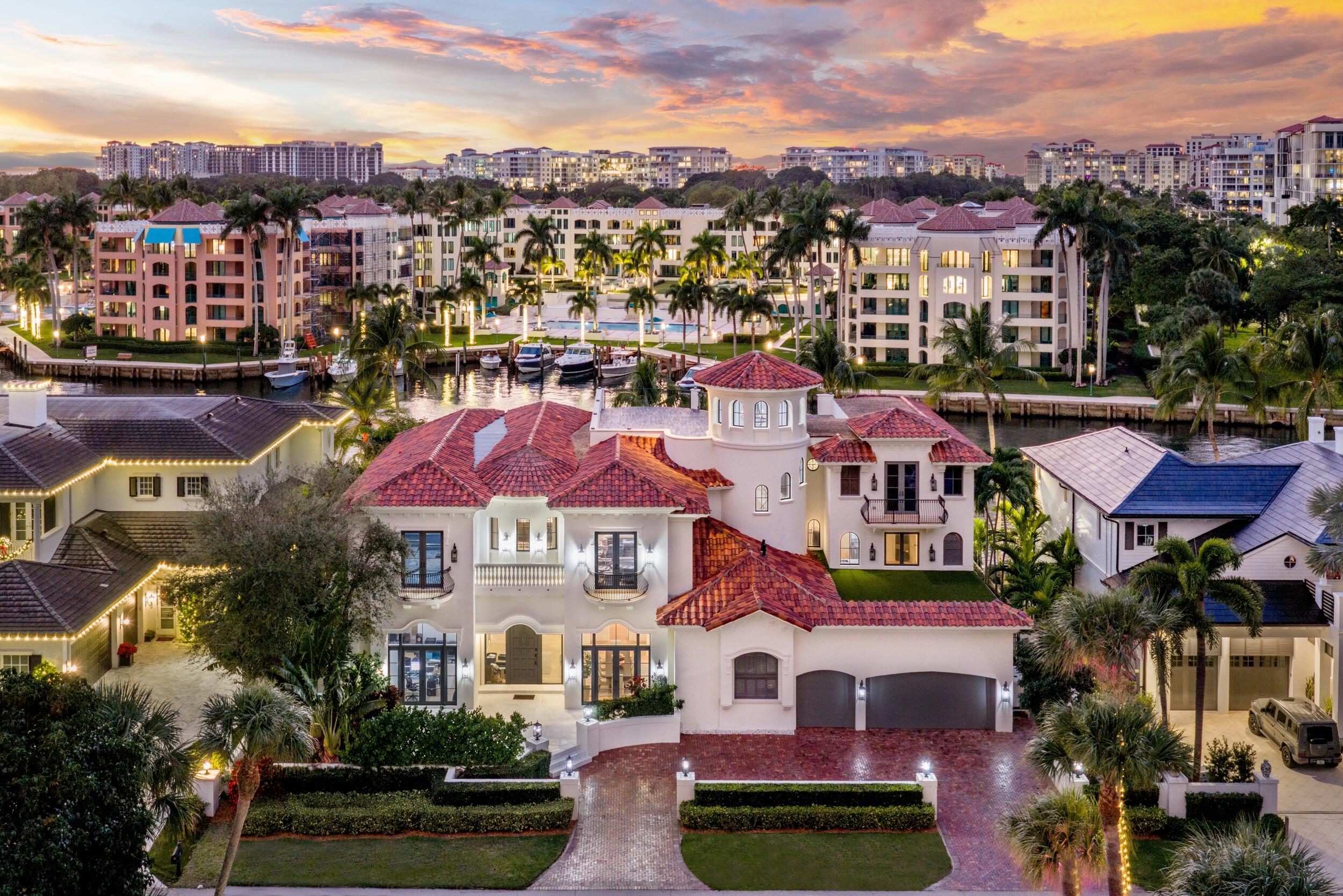 155 Southeast Spanish Trail Boca Raton, FL 33432 - Photo 18 of 20 Twilight Aerial 3