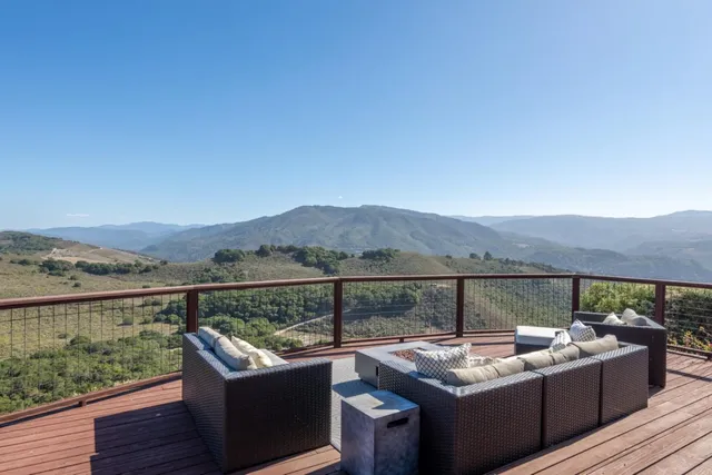 a view of a terrace with couches