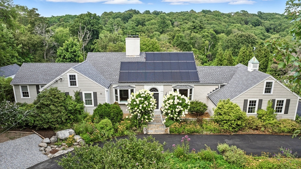 52 Wenham Road Topsfield, MA 01983 - Photo 1 of 42 aerial view of a house with a yard and a garden