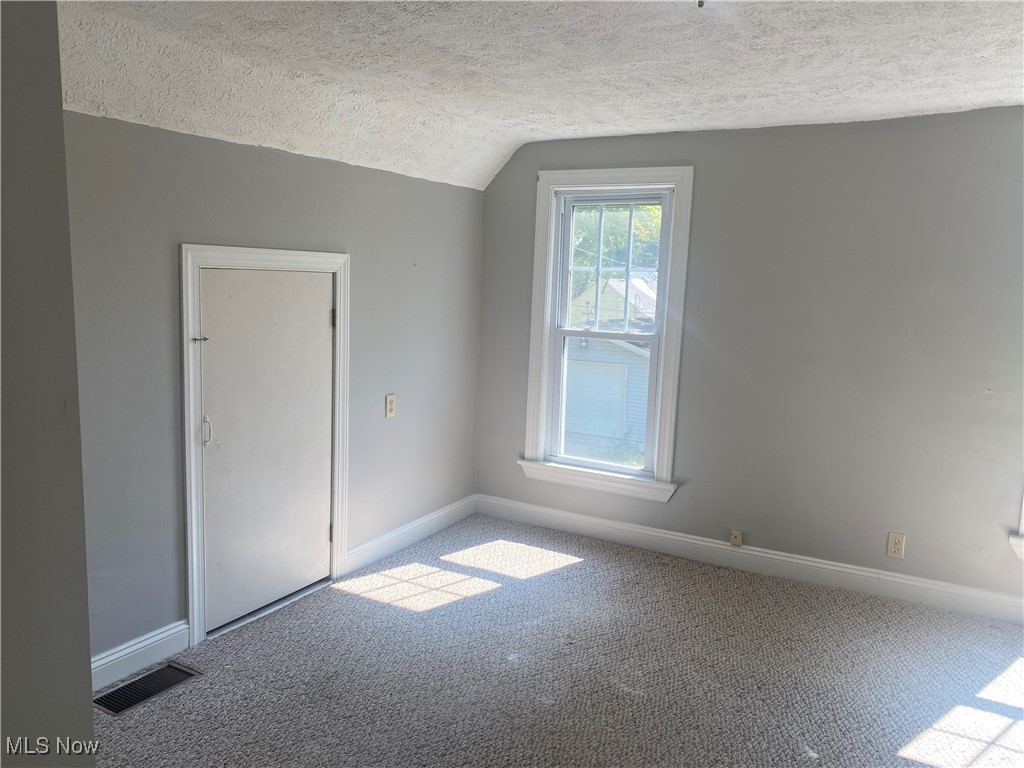 3016 Wadsworth Road Norton, OH 44203 - Photo 37 of 50 Additional living space featuring a textured ceiling, carpet, and vaulted ceiling