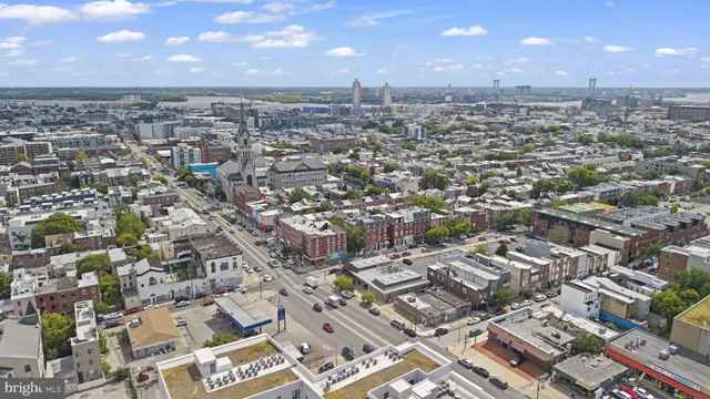 an aerial view of a city