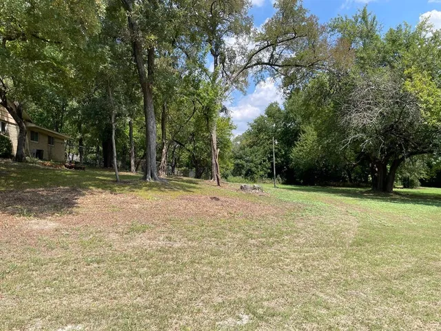 a backyard of a house with lots of green space