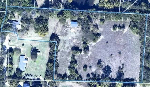 an aerial view of waterside residential houses