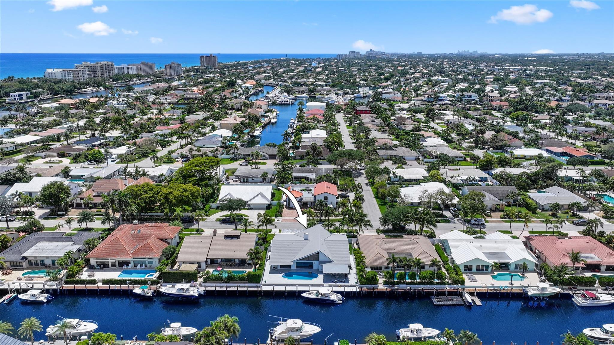2901 Northeast 46th Street Lighthouse Point, FL 33064 - Photo 67 of 79 an aerial view of residential houses with outdoor space