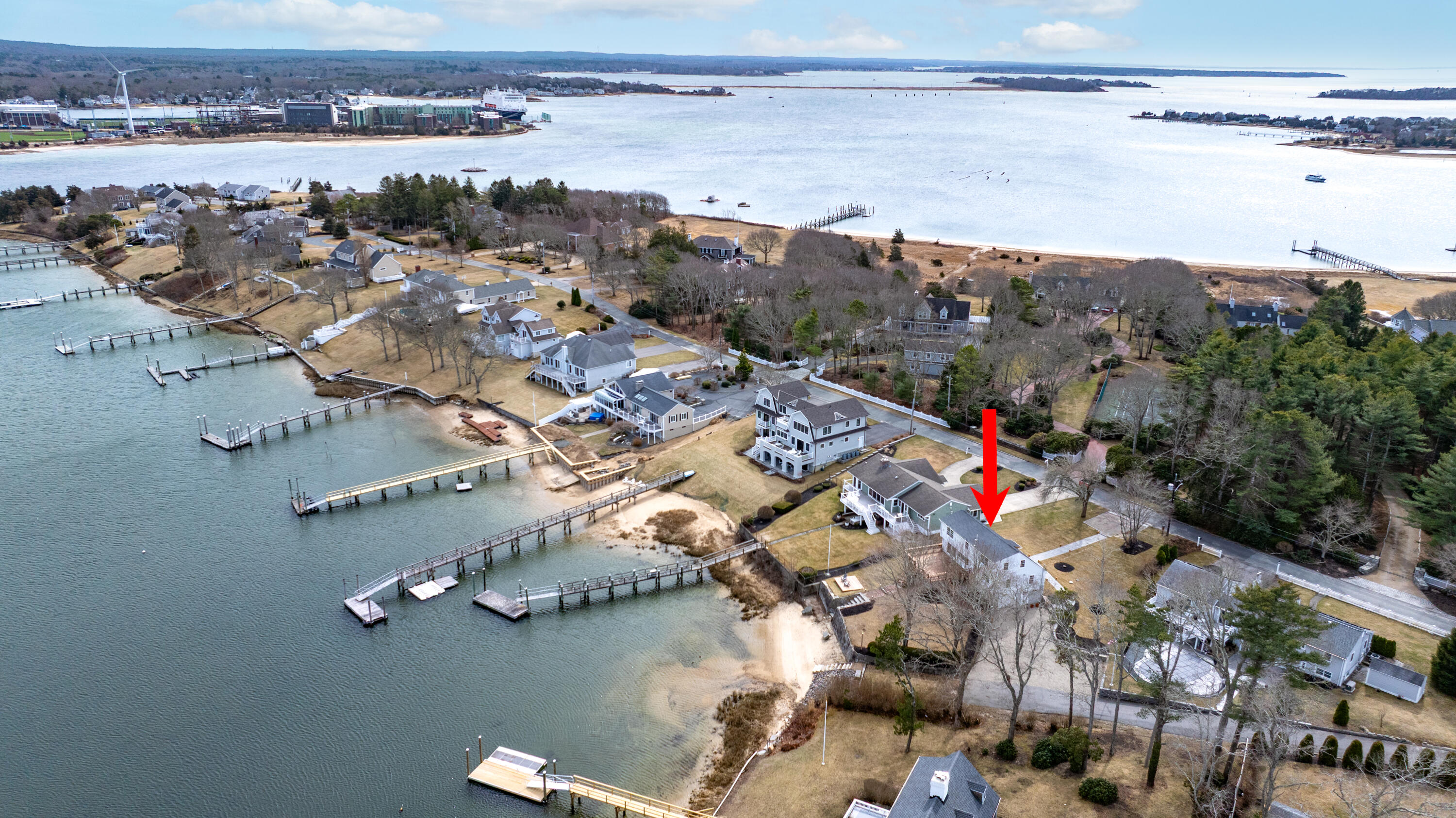 8 Pine Tree Drive Wareham, MA 02532 - Photo 34 of 36 an aerial view of a house with a lake view