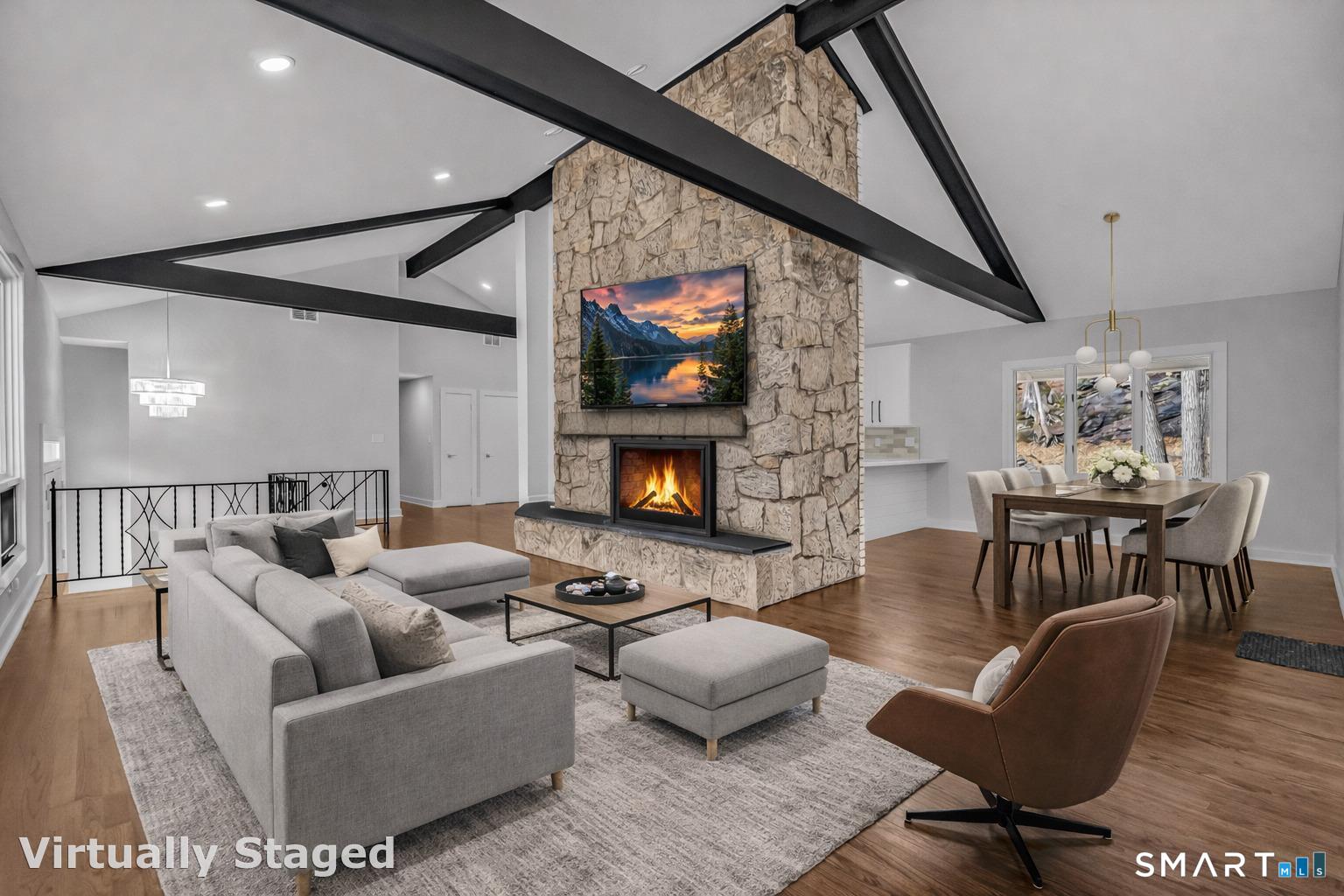 73 Buck Hill Road Easton, CT 06612 - Photo 4 of 44 a living room with furniture and a fireplace