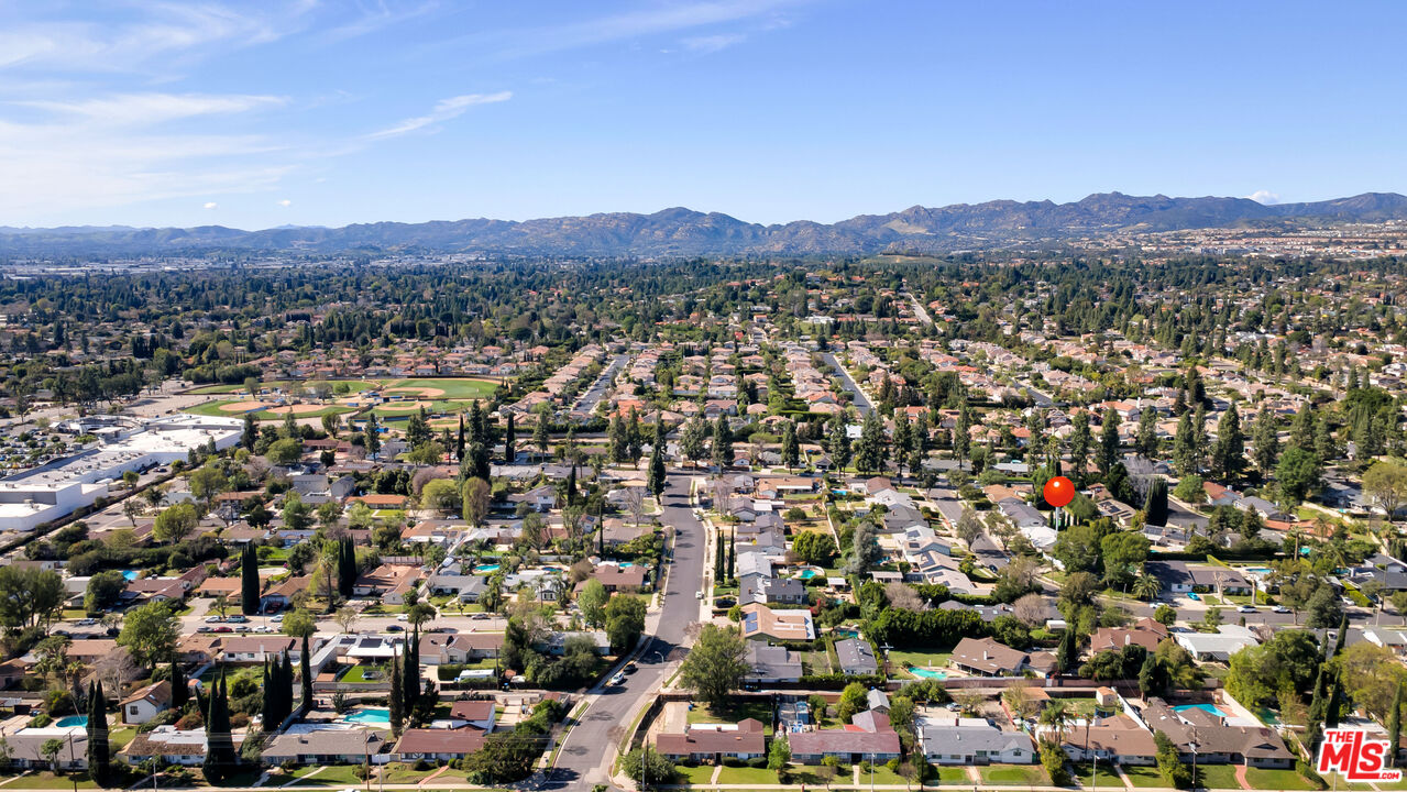 18501 Germain Street Porter Ranch, CA 91326 - Photo 50 of 55 an aerial view of residential houses and outdoor space