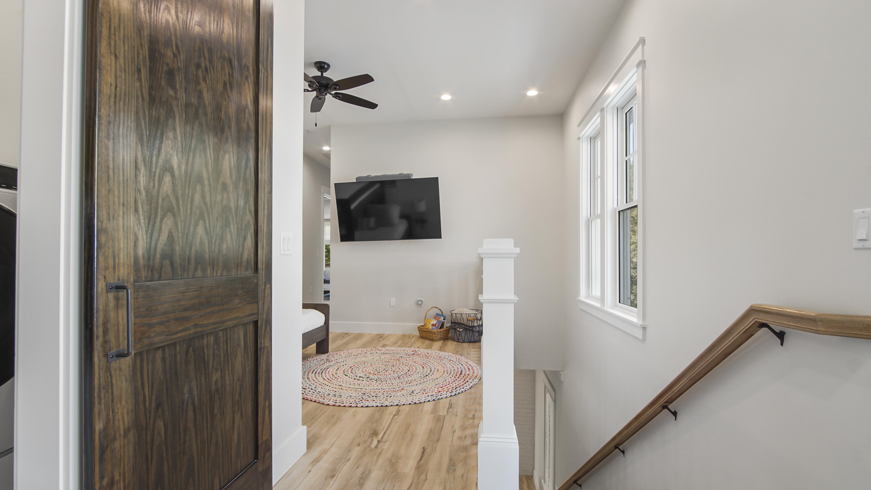 51 Okeechobee West Santa Rosa Beach, FL 32459 - Photo 49 of 78 a bathroom with a granite countertop sink a mirror and shower