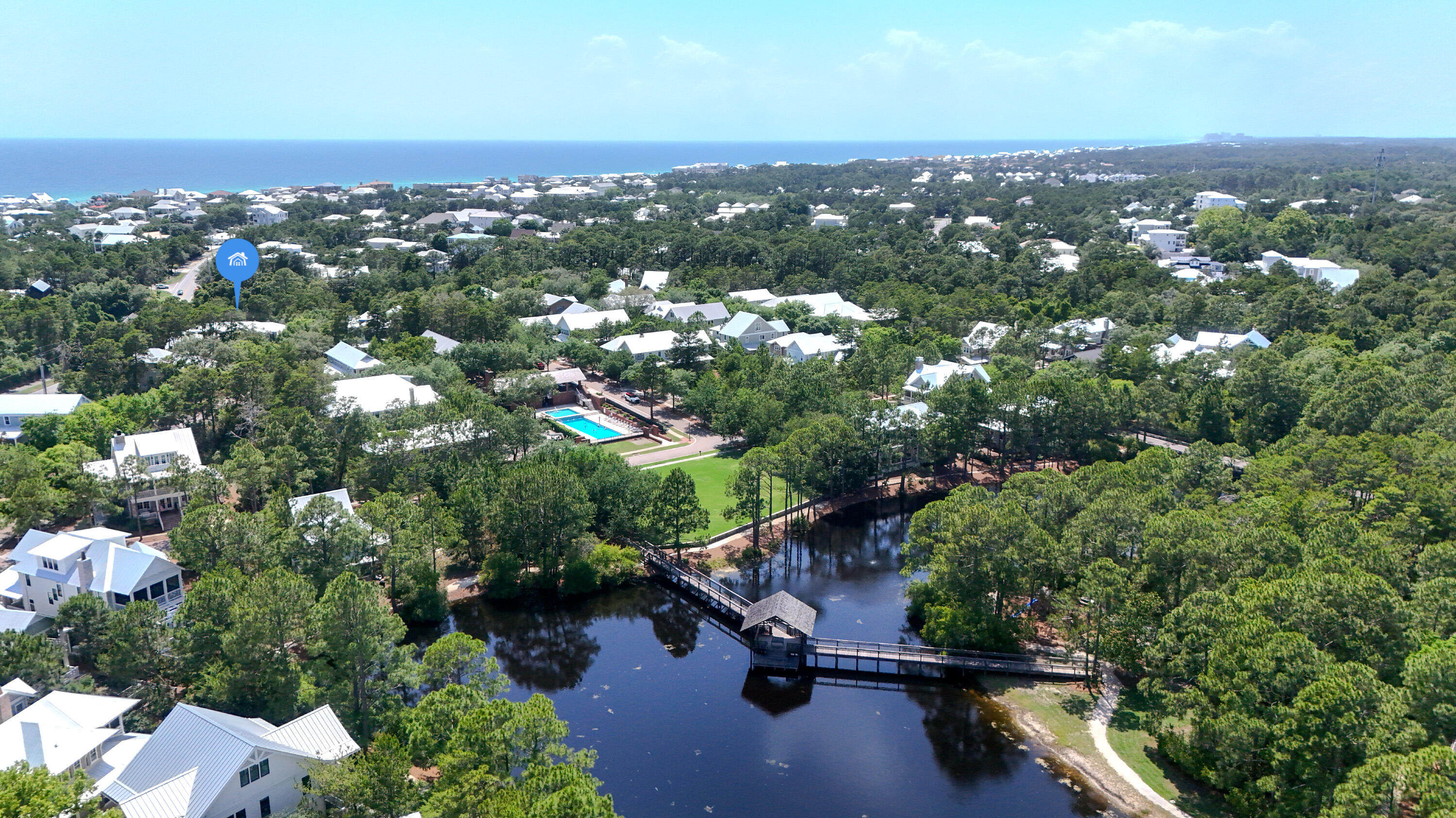 51 Okeechobee West Santa Rosa Beach, FL 32459 - Photo 71 of 78 an aerial view of residential houses with outdoor space and trees