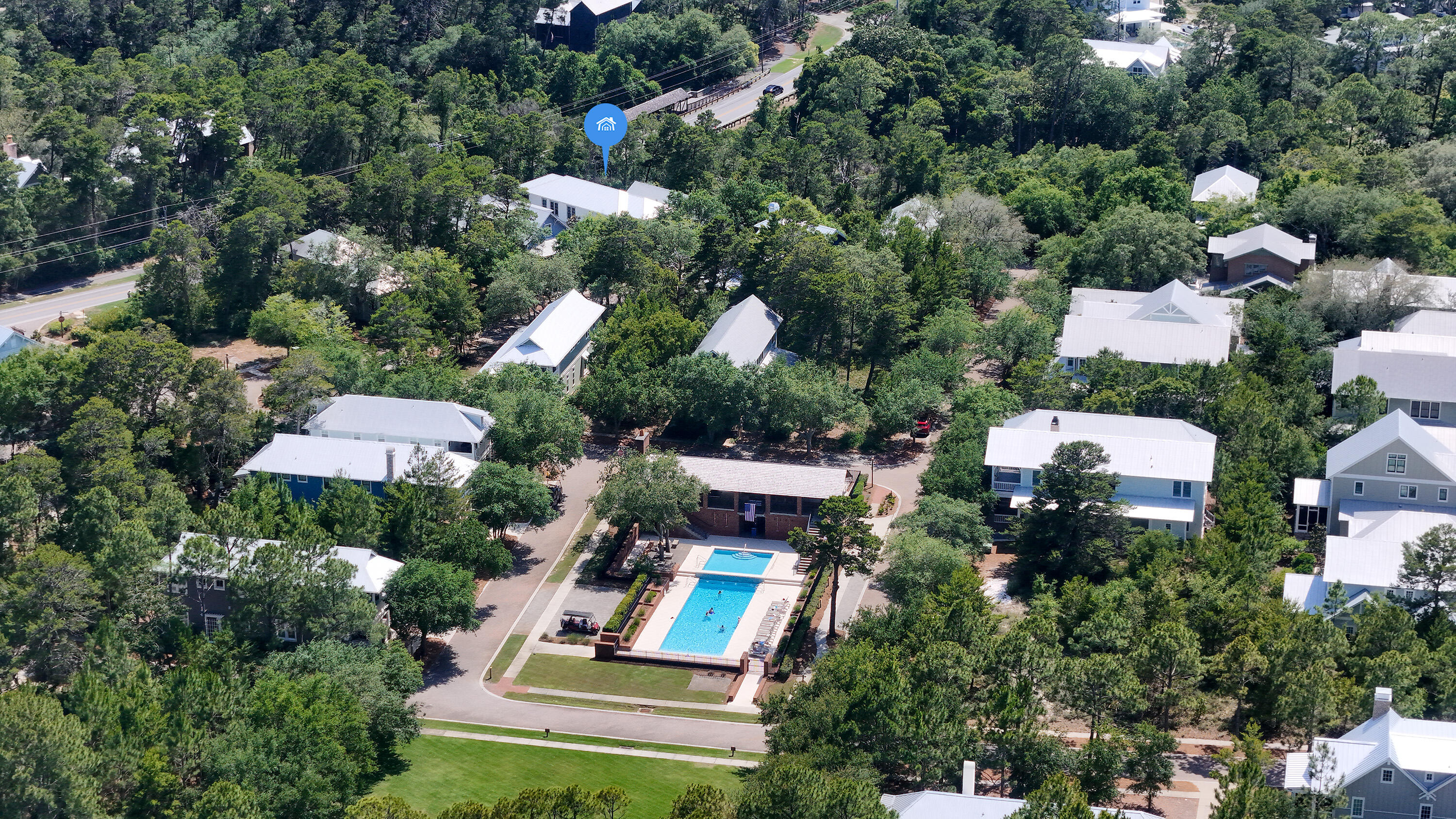 51 Okeechobee West Santa Rosa Beach, FL 32459 - Photo 72 of 78 an aerial view of residential house with outdoor space and swimming pool