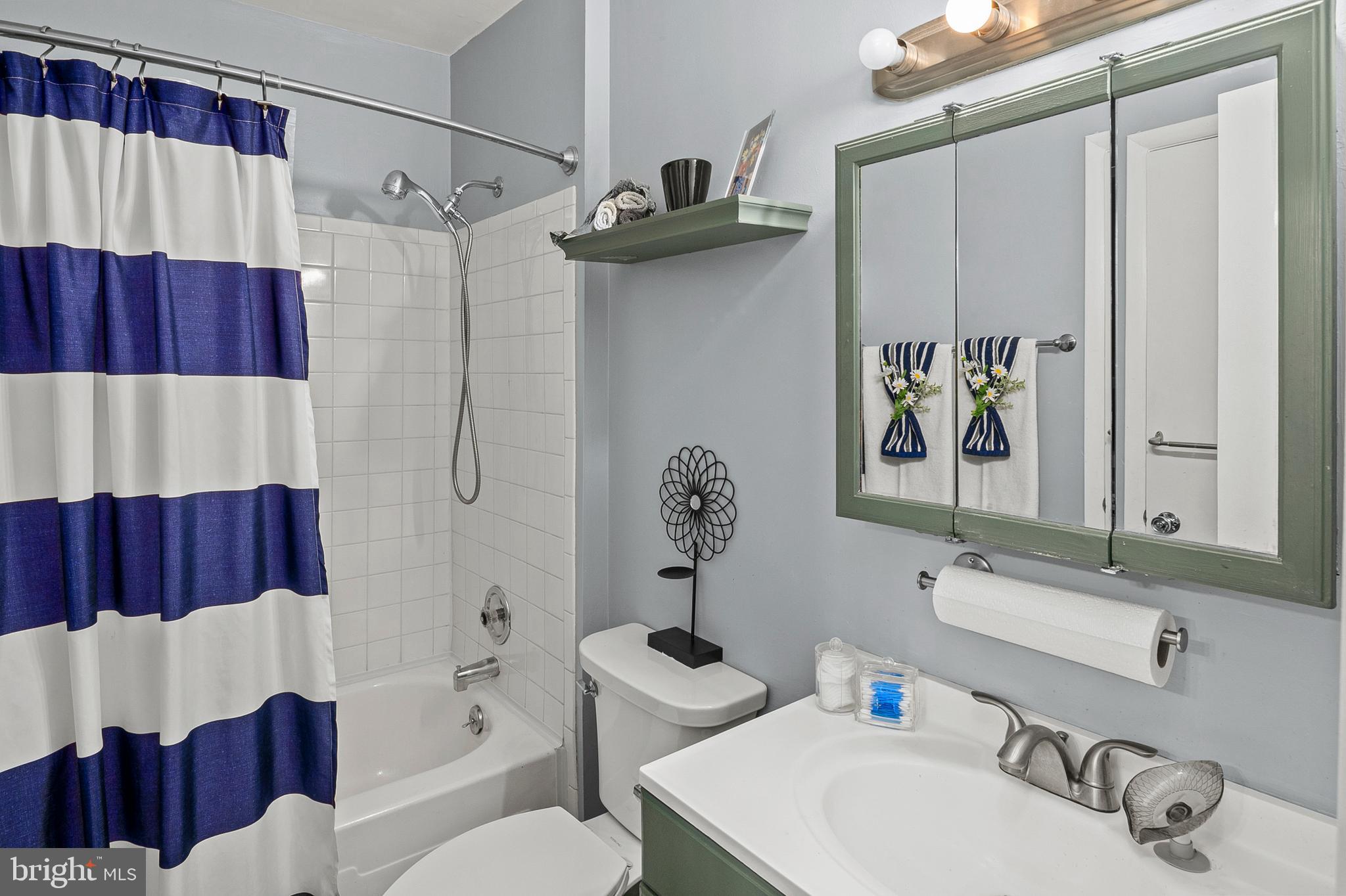 9550 Transfer Row Columbia, MD 21045 - Photo 20 of 27 a bathroom with a sink a toilet and shower curtain