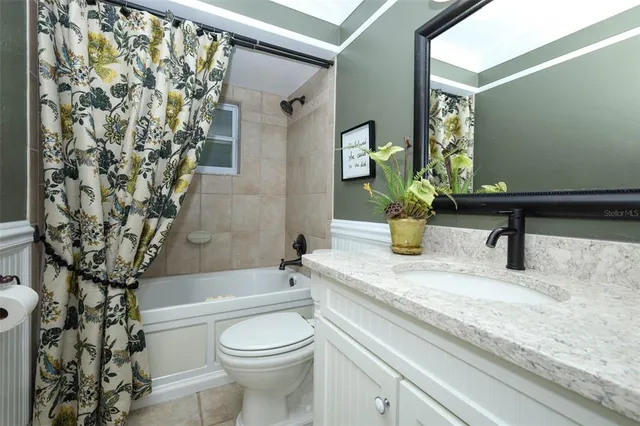 a view of a park with a slide