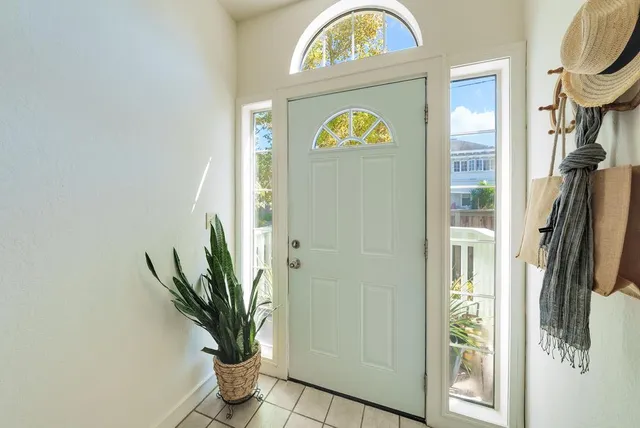 a view of that has painting on the wall