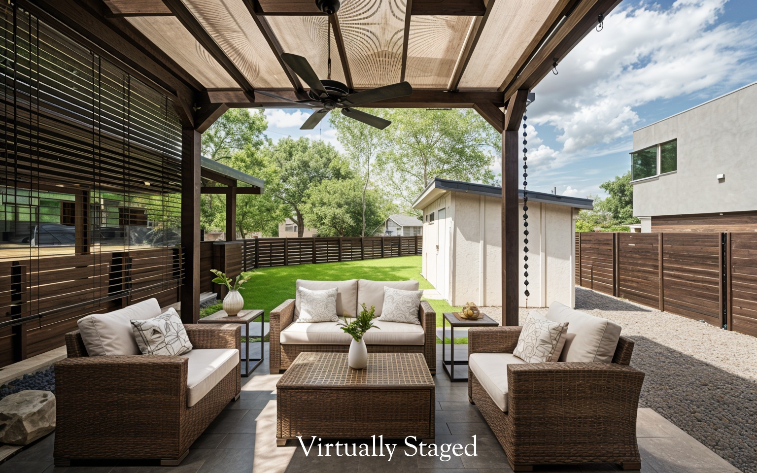 2103 Kinney Avenue Austin, TX 78704 - Photo 8 of 40 Relaxing shaded patio featuring an integrated misting system.