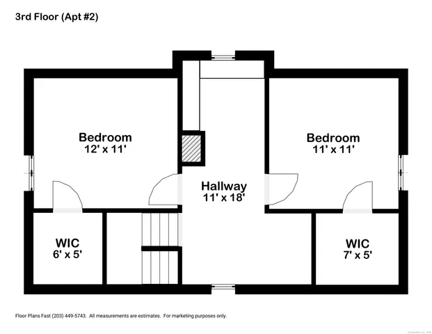 an empty room with an entryway