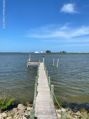 a view of a lake with a terrace