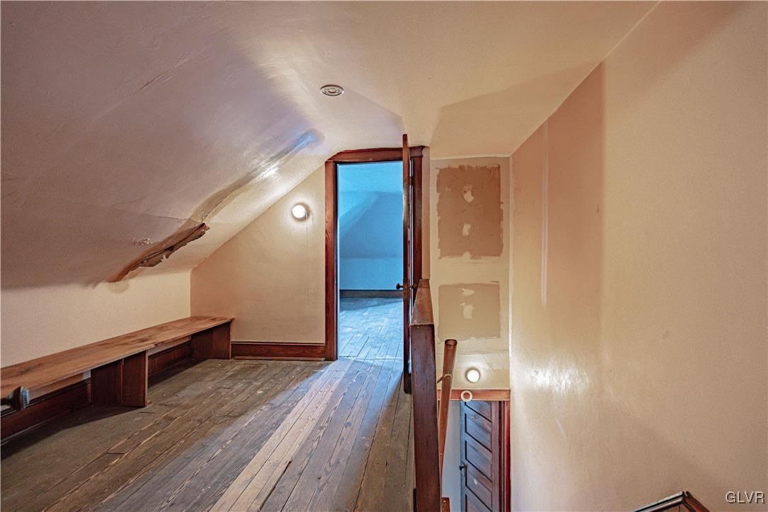 353 Hanover Street Bethlehem, PA 18018 - Photo 22 of 38 a view of hallway with stairs and wooden floor
