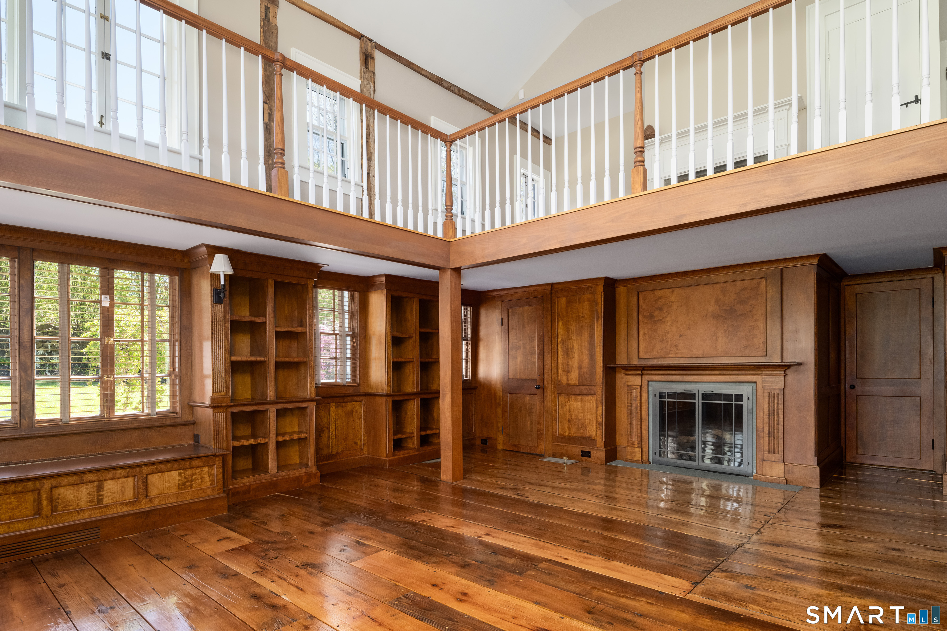 155 Long Ridge Road Danbury, CT 06810 - Photo 28 of 40 Unfurnished, the room reveals its full volume, fine woodwork, and two-story character.