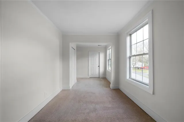 a view of a livingroom with a window