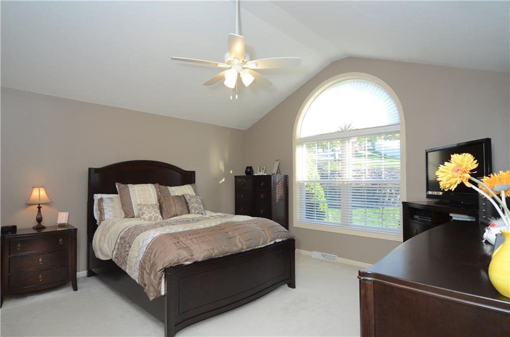 4000 Oak Point Circle McKees Rocks, PA 15136 - Photo 13 of 25 Master Bedroom in located on the MAIN Level! Notice the cathedral ceilings, lovely palladium window - what a convenience to be on the first floor.