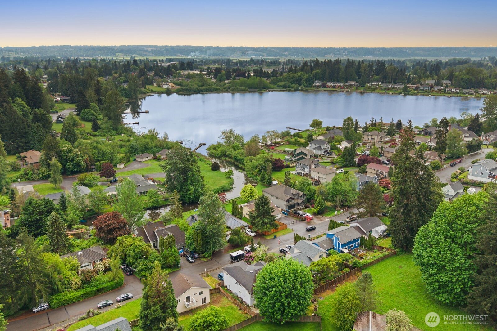 612 19th Street Snohomish, WA 98290 - Photo 31 of 33 an aerial view of a house with a lake view