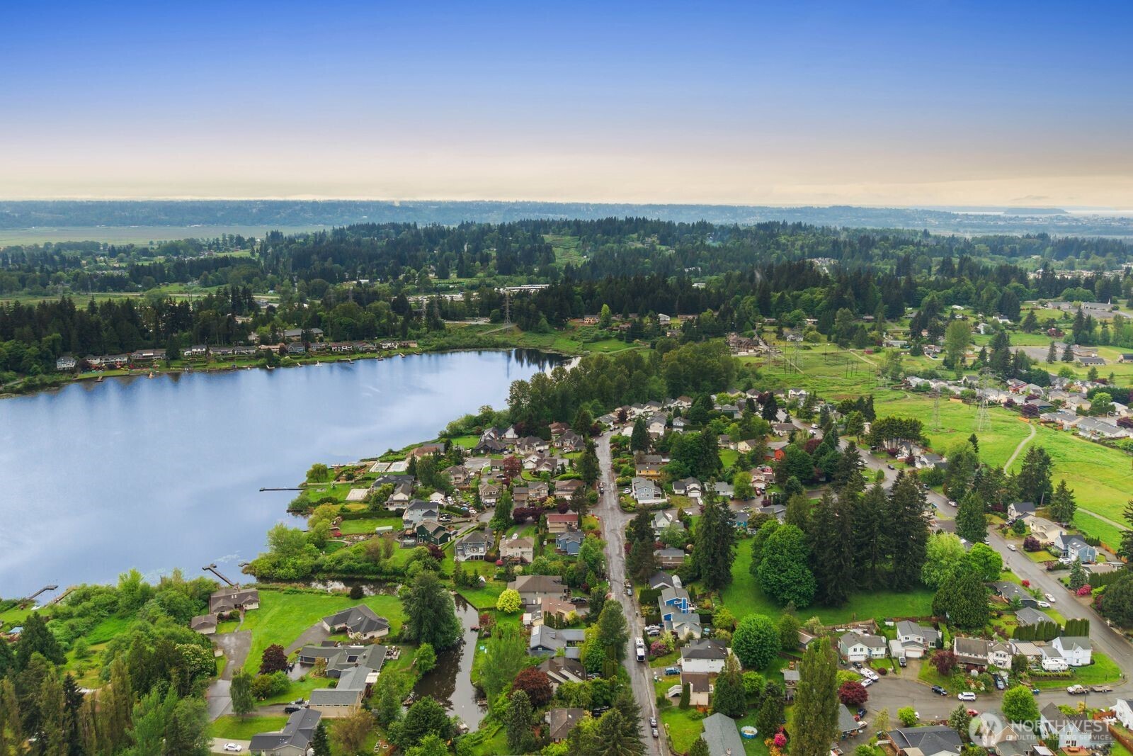 612 19th Street Snohomish, WA 98290 - Photo 32 of 33 a view of a lake with a city