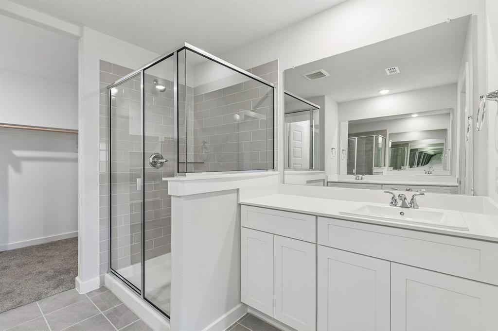1152 Del Rio Drive Lavon, TX 75166 - Photo 20 of 33 a bathroom with a shower sink and mirror