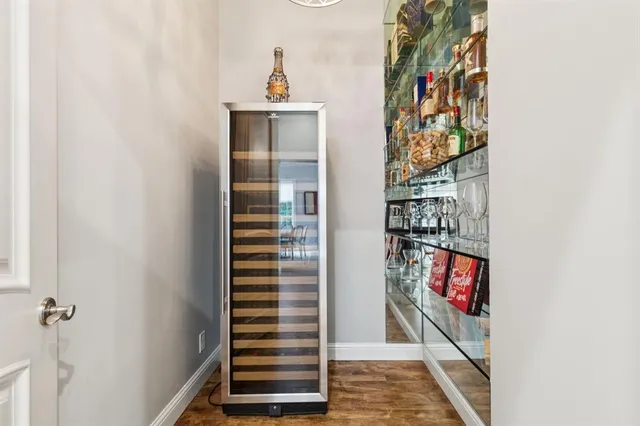 a storage room with washer and dryer