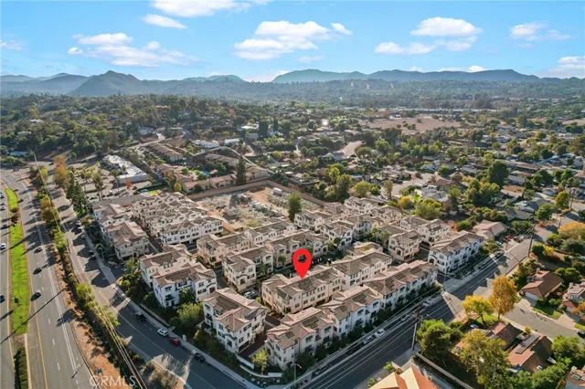 an aerial view of a city