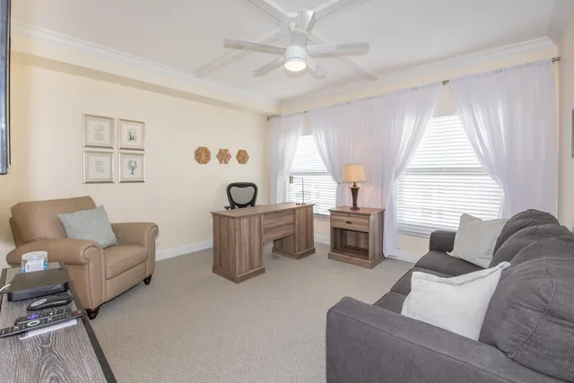 a room with a bed and a table