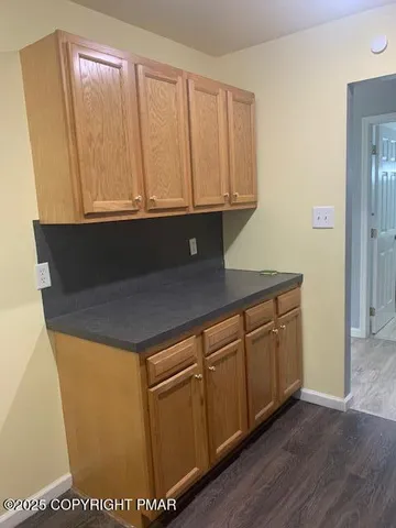 a room with cabinets