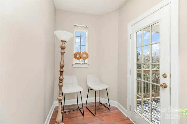 a room with a table and a chair