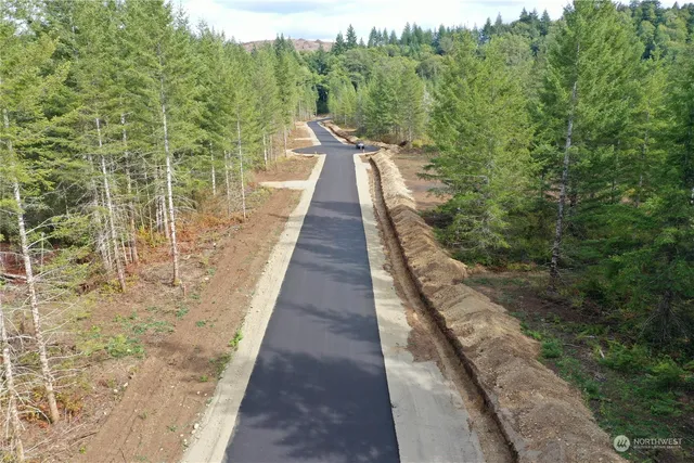 a view of a pathway with a park