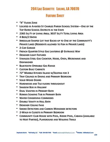 $490,000 | 204 Lac Segnette Drive, Luling, LA 70070