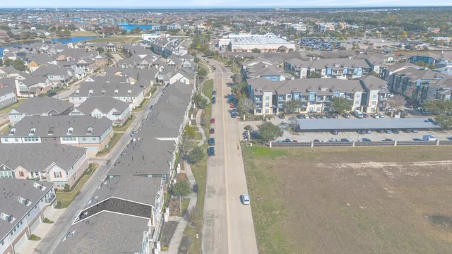an aerial view of a large building