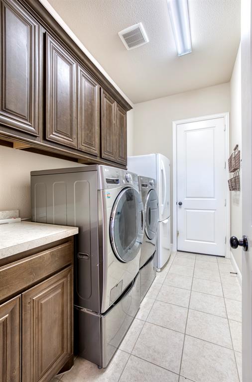 7760 Hackamore Street Frisco, TX 75036 - Photo 22 of 40 Large laundry room with access to primary bedroom closet, built-in cabinetry, & space for 2nd fridge.