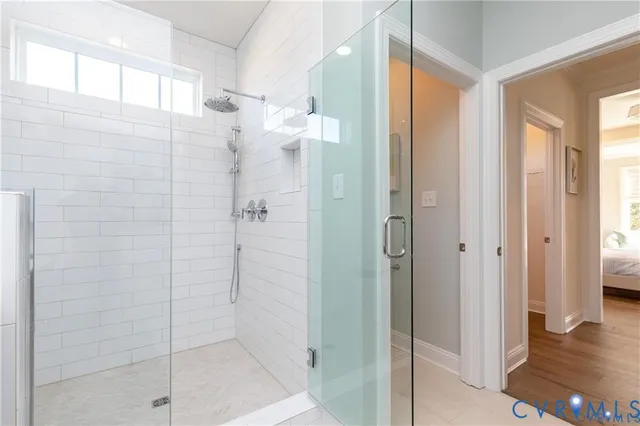 a bathroom with a shower
