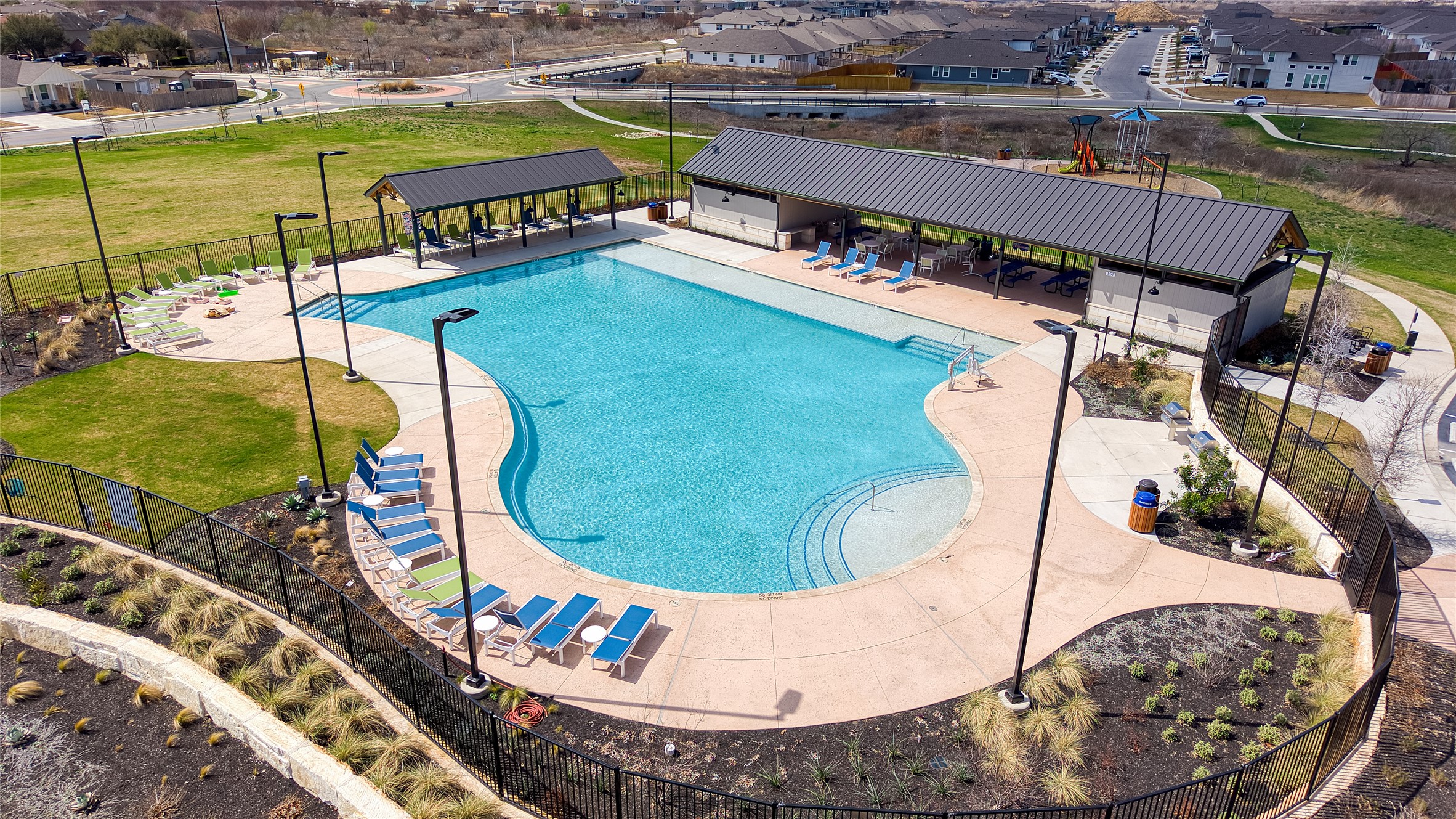 6554 Marsh Lane Buda, TX 78610 - Photo 20 of 30 an aerial view of a swimming pool